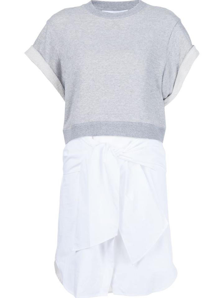 Derek Lam 10 Crosby Knot Detail Sweatshirt Dress, Women's, Size: Small, Grey, Cotton