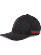 Gucci Original Gg Canvas Baseball Hat With Web - Black