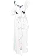 Proenza Schouler One Shoulder Long Ruffle Dress - White