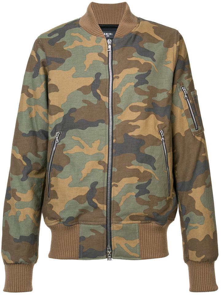 Amiri - Camouflage Jacket - Men - Silk/cotton/acetate - L, Nude/neutrals, Silk/cotton/acetate