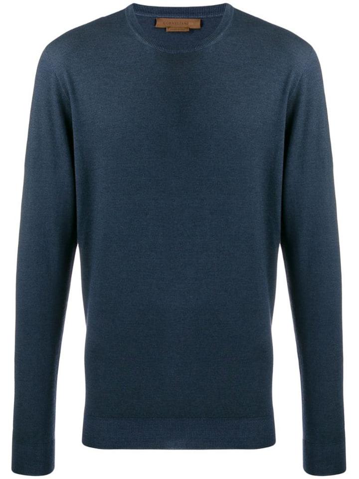 Corneliani Long Sleeve Knitted Top - Blue