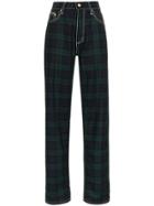 Eytys Benz Check Loose Wool Trousers - Blue