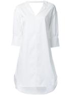 Miharayasuhiro Scoop Back Shirt Dress, Women's, Size: 40, White, Cotton/polyurethane/lyocell