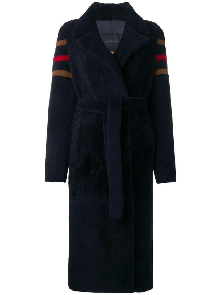 Blancha London Belted Coat - Blue