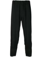 Issey Miyake Creased Tapered Trousers - Black