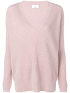 Allude Long-sleeve Fitted Sweater - Pink