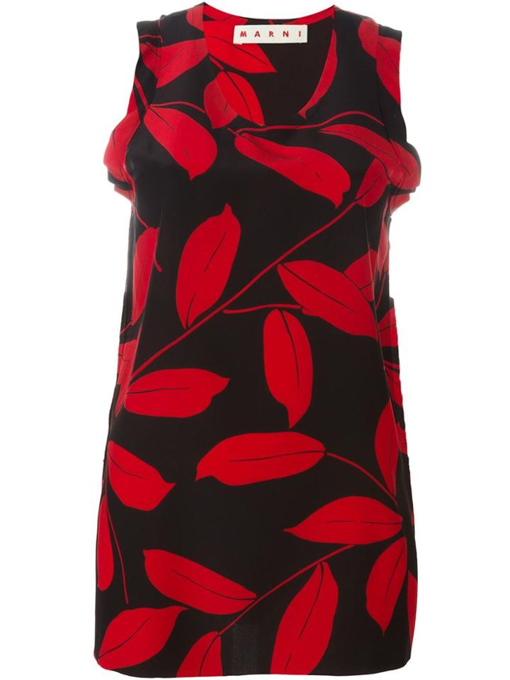 Marni Leaf Print Top - Black