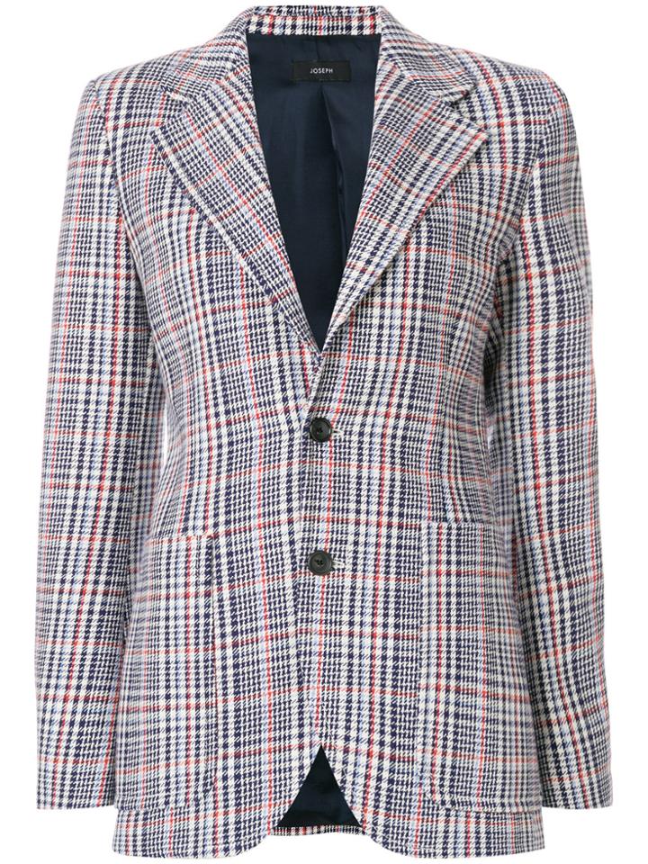 Joseph Garvan Elton Check Blazer - Blue