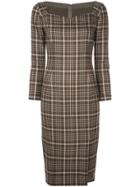 Adam Lippes Square Neck Plaid Dress - Green