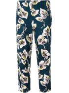 Marni Amlapura Print Trousers, Women's, Size: 40, Green, Cotton/linen/flax