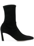 Stuart Weitzman Sock Pointed Toe Boots - Black
