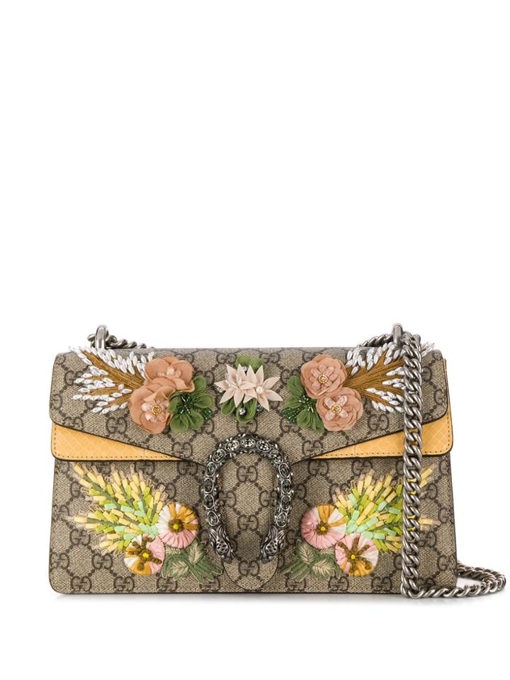 Gucci Floral Monogram Bag - Neutrals