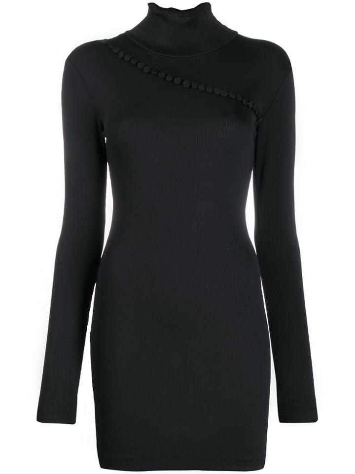 Rotate Turtleneck Fitted Mini Dress - Black