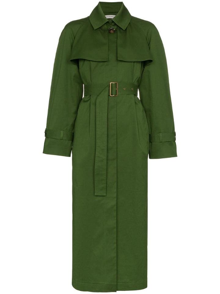 Vika Gazinskaya Belted Trench Coat - Green