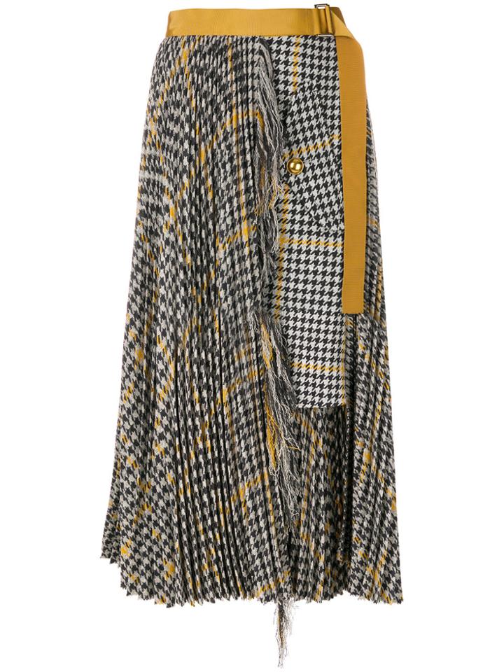 Sacai Asymmetric Belted Skirt - Grey