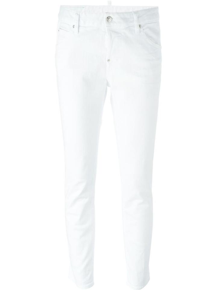 Dsquared2 Cool Girl Jeans, Size: 38, White, Cotton/spandex/elastane/calf Leather