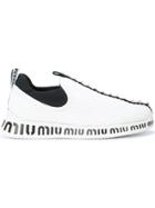Miu Miu Embellished Slip-on Shoes - White