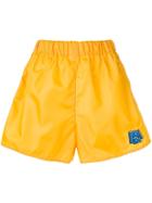 Prada Logo Patch Shorts - Yellow