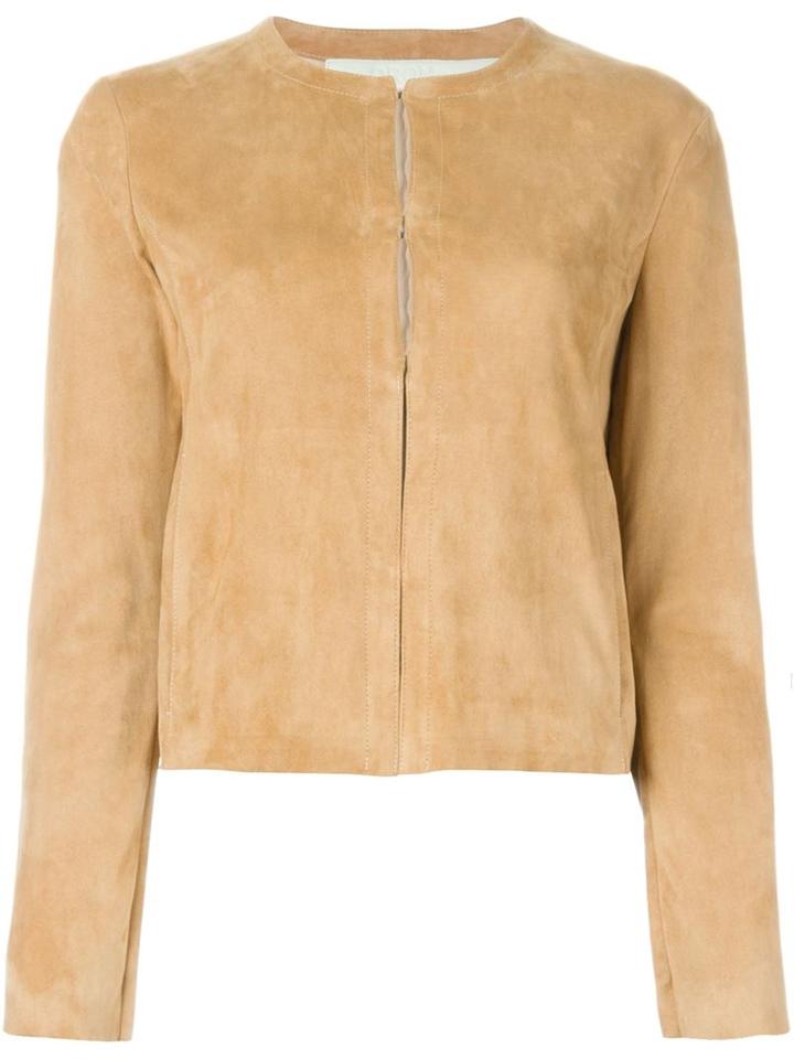 Drome Leather Fitted Jacket, Women's, Size: Large, Nude/neutrals, Sheep Skin/shearling