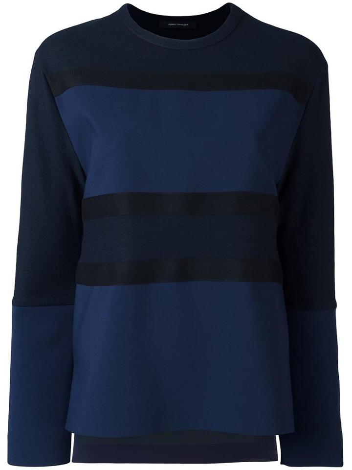 Cédric Charlier 'runaway' Pullover, Women's, Size: 40, Blue, Polyester/rayon/virgin Wool/other Fibers