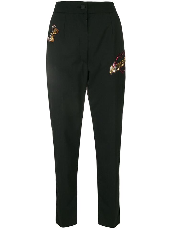 Dolce & Gabbana High-waist Sequin Embellished Trousers - Black