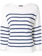 Luisa Cerano Striped Sweatshirt - White