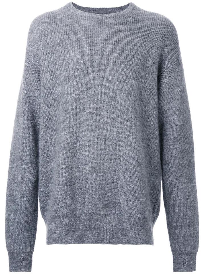 Cityshop Mohair Crew Neck Jumper, Men's, Grey, Wool