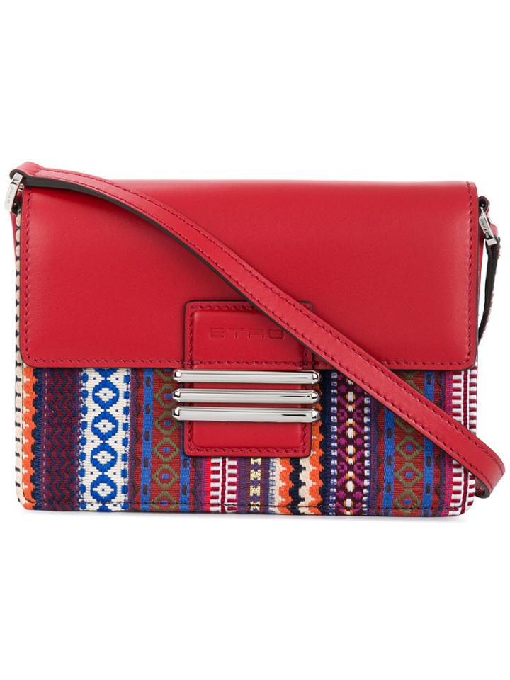 Etro Woven Crossbody Satchel - Red