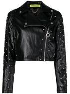 Versace Jeans Cropped Biker Jacket - Black