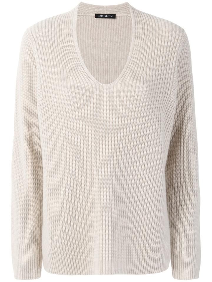 Iris Von Arnim Scoop Neck Jumper - Nude & Neutrals
