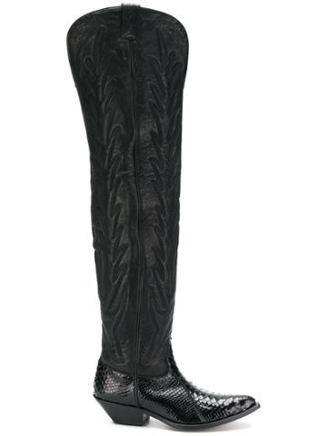 Sonora Cowboy-style Boots - Black