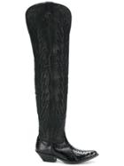 Sonora Cowboy-style Boots - Black