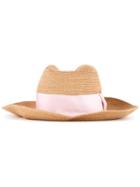 Federica Moretti Bow Detail Hat, Women's, Size: 60, Brown, Hemp