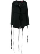Di Liborio Fringe-detail Fitted Coat - Black