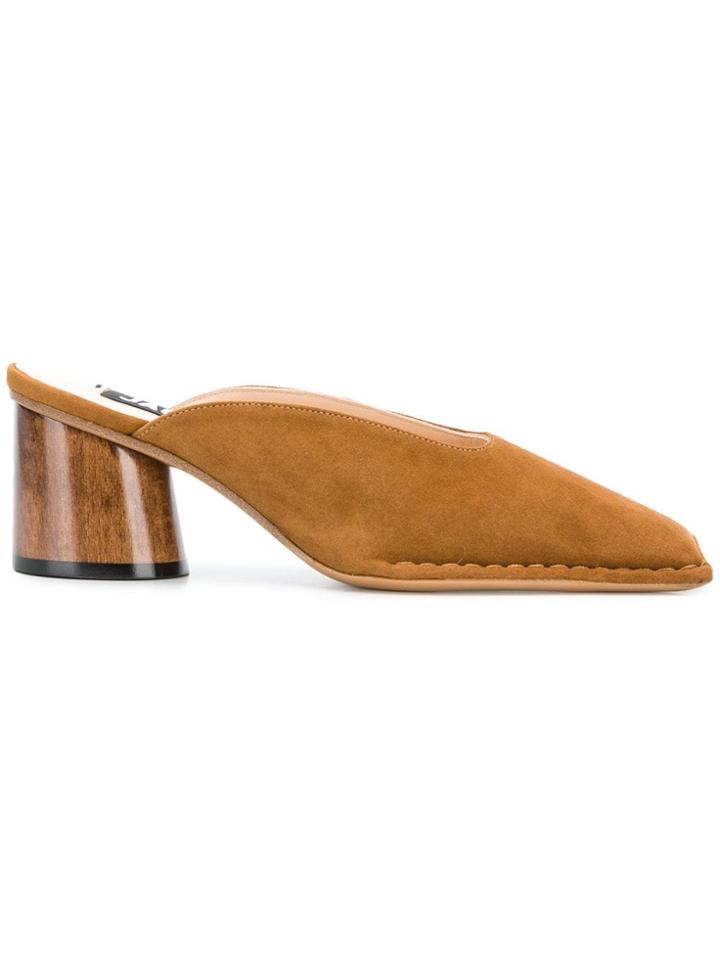 Jacquemus Block Heel Mules - Brown