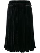 No21 - Pleated Flared Skirt - Women - Silk/viscose - 42, Black, Silk/viscose