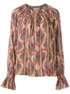 Olympiah Ruched Stone Pattern Blouse - Multicolour