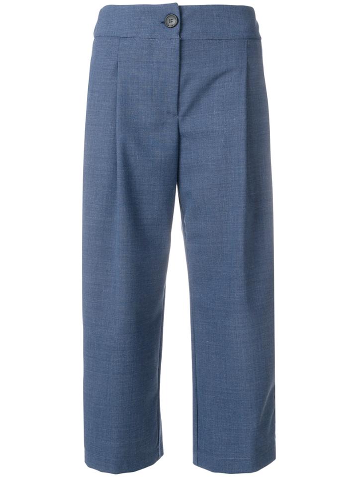 Semicouture Cropped Trousers - Blue
