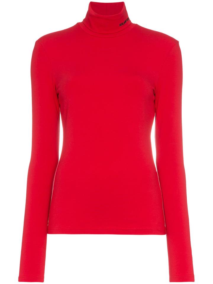 Calvin Klein 205w39nyc Red Spandex Turtle Neck