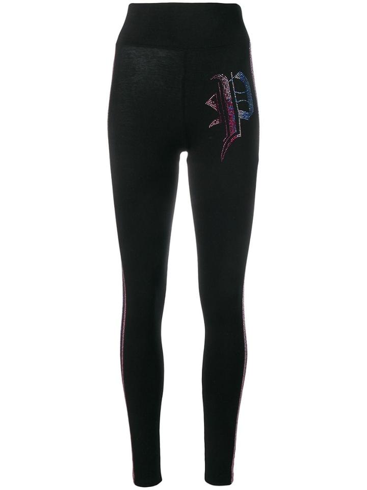 Philipp Plein P Embellished Leggings - Black