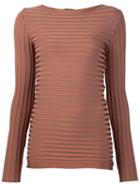 Pepa Pombo Embossed Stripes Long Sleeve Blouse