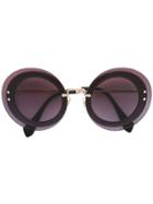 Miu Miu Eyewear Oversize Round Pattern Sunglasses - Pink & Purple