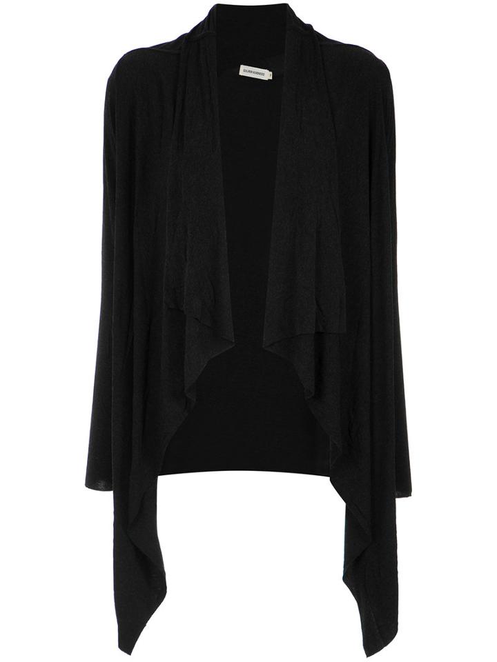 Giuliana Romanno - Asymmetric Cardigan - Women - Spandex/elastane/viscose/wool - G, Black, Spandex/elastane/viscose/wool