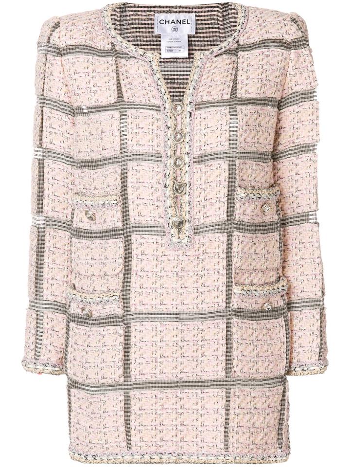 Chanel Vintage Tweed Longsleeved Shirt - Pink & Purple