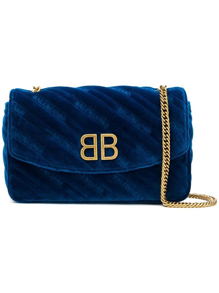 Balenciaga Bb Chain Wallet - Blue