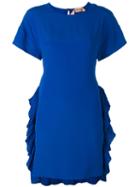 No21 - Side Pleat Dress - Women - Silk/acetate - 42, Blue, Silk/acetate