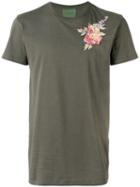 Amen Floral Embroidered T-shirt, Men's, Size: 52, Green, Cotton/viscose