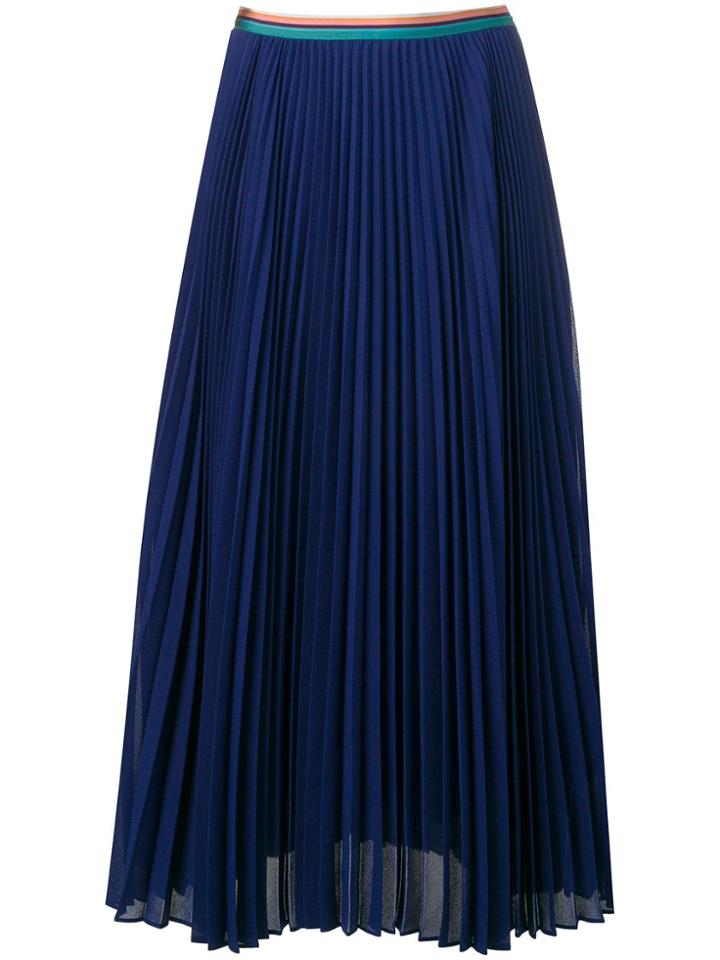 Paul Smith Pleated Midi Skirt - Blue