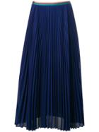 Paul Smith Pleated Midi Skirt - Blue