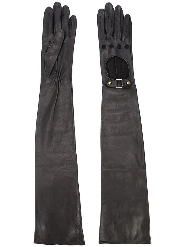 Perrin Paris Long-sleeve Gloves, Women's, Size: 8, Black, Leather